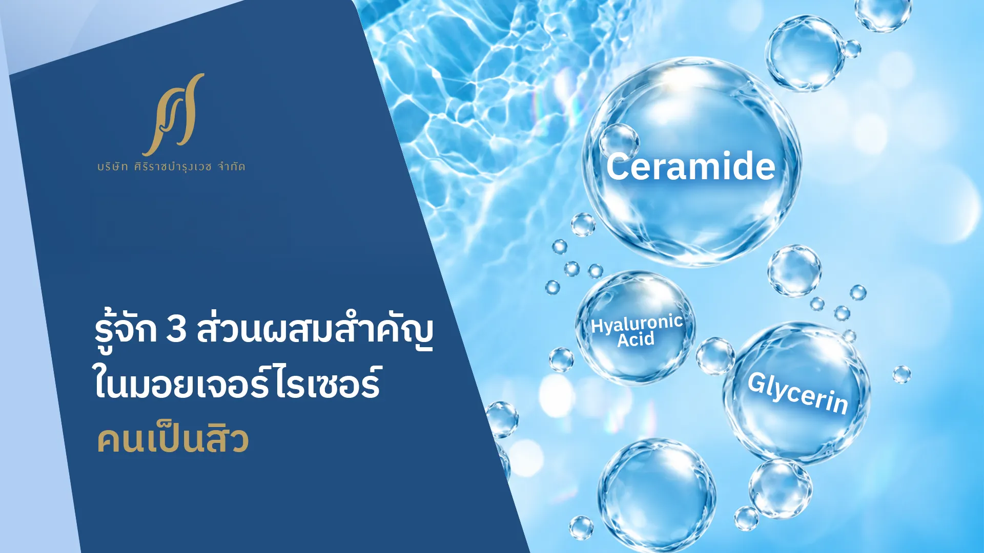 Ceramide, Hyaluronic Acid, Glycerin ต่างกันอย่างไร รู้จักส่วนผสมมอยเจอร์ไรเซอร์ที่ดีสำหรับคนเป็นสิว